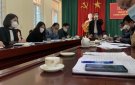 Đồng chsi Nguyễn Hữu Dũng cùng đoàn công tác huyện về làm việc tại UBND xã 